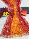 JK 245 Chinon Silk Bandhej Print Saree Best Wholesale Shop In Surat